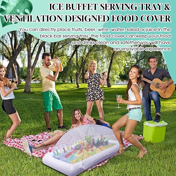 Leitee 3 Pcs Inflatable Serving Bar Kit Includes Salad Buffet Tray - Image 5