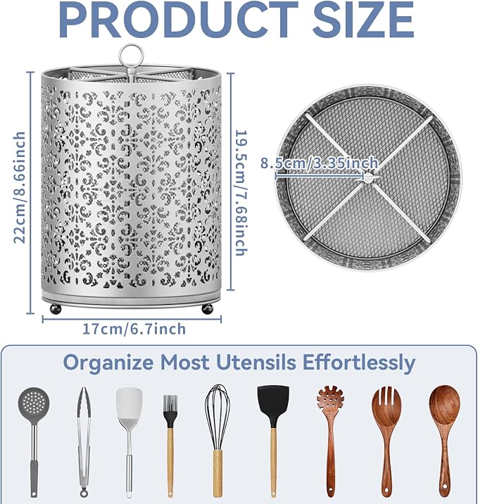 YIUKEA Extra Large Utensil Holder - Image 4