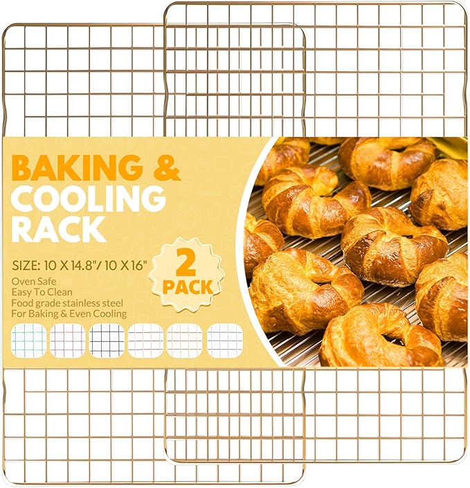 2 PCS Cooling Racks for Cooking and Baking, 14.8x10 Inches Stainless Steel by Unknown