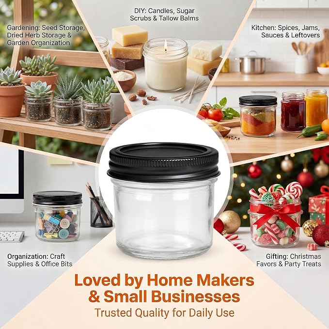 QAPPDA 4oz Glass Jars With Lids And Bands, Small Mason Jars, Mini Canning Jars - Image 5