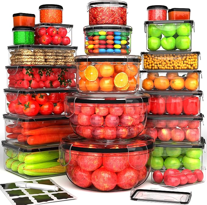 44 Pcs Food Storage Containers by RockBerry
