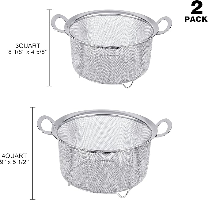 Tiawudi 2 Pack Strainers for Kitchen, 18/8 Stainless Steel Colander - Image 2