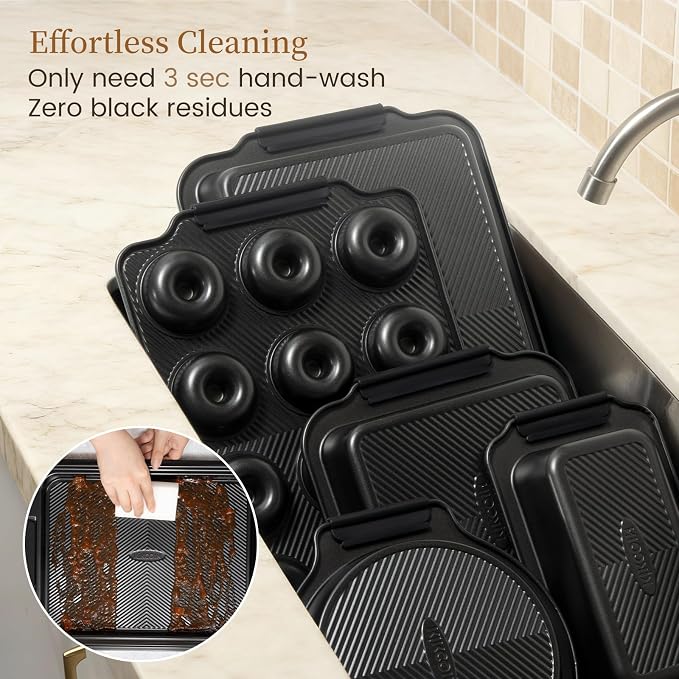 Kikcoin 25 PCS Stackable Baking Pans Set, Non-stick Bakeware Sets - Image 6