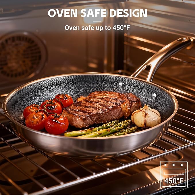 Ammeloo Hybrid Tri-Ply Stainless Steel Frying Pan Set, Non Stick Frying Pans - Image 7