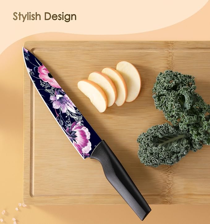 Astercook Knife Set, 12-Piece Flower Kitchen Knives Sets - Image 4