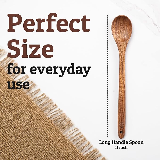 PriorityChef Extra Long Wooden Spoon - Image 4