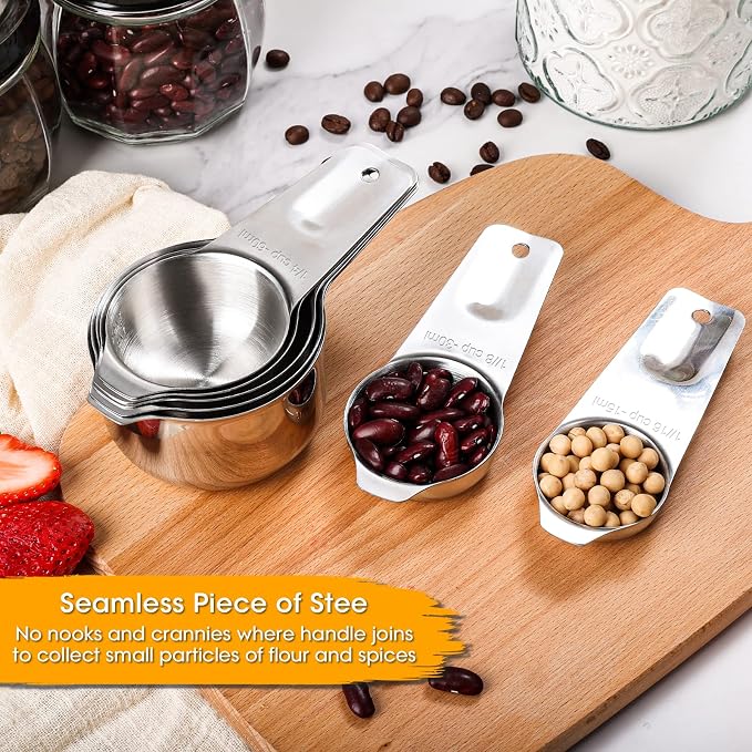 17 Piece Stainless Steel Measuring Cups and Spoons Set, - Image 3