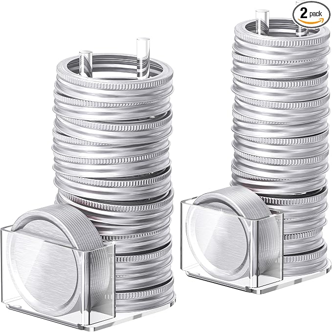 Mason Jar Lid Storage Organizer, Space-Saving Holder by TOWARDFUN