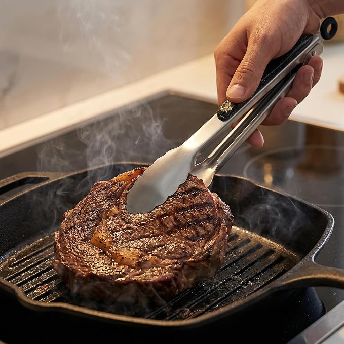 Cooking Utensil Set, Stainless Steel Kitchen Tools Include Solid & Slotted - Image 9