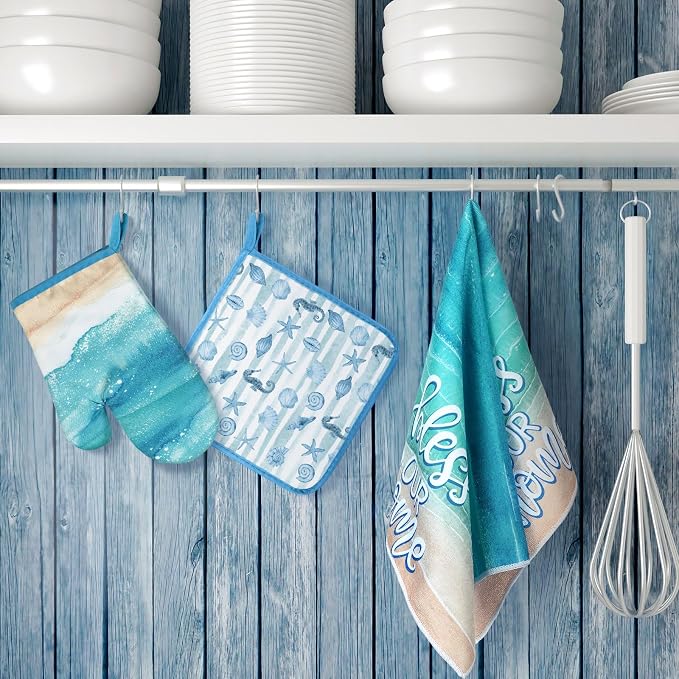 Leinuosen 6 Ocean Kitchen Towels Kitchen Decor and Accessories Set Floral Plant - Image 4