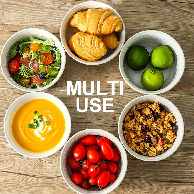 Hasense Cereal Bowls, 20 Ounce Soup Bowls Set of 6, Ceramic Deep Bowl - Image 4