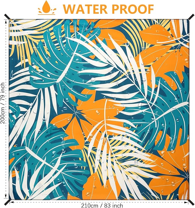 HIHOHO Beach Blanket Waterproof Sandproof Extra Large Beach Mat 79" X - Image 2