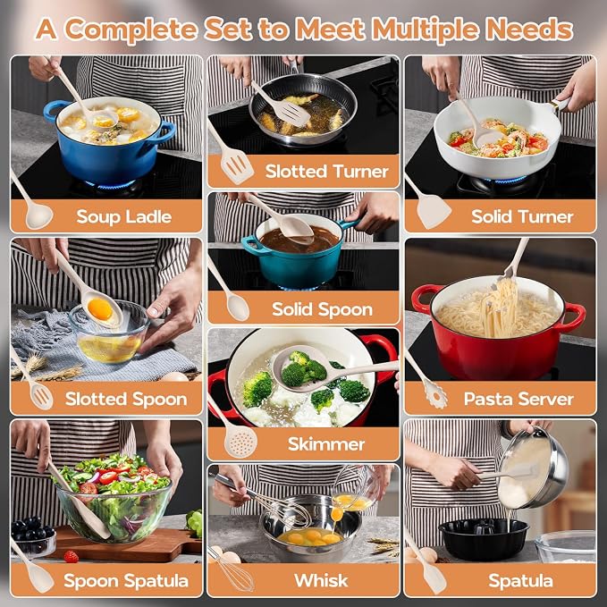 Onader Silicone Cooking Utensils Set of 10, Kitchen Utensils - Image 7