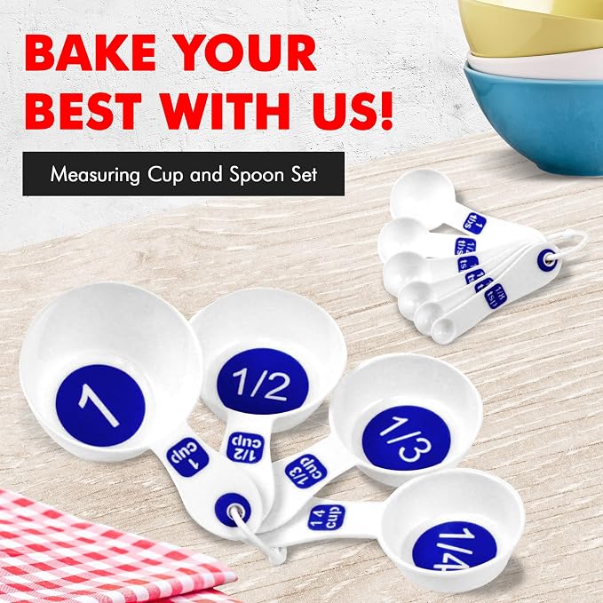 Chef Craft Easy to Read Plastic Measuring Cup Set, 10 Piece - Image 2