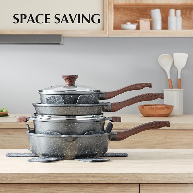 SENSARTE Nonstick Cookware Set 13-Piece, Non Stick Pots and Pans Set - Image 6