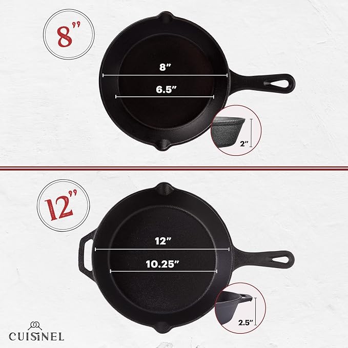 Cuisinel Cast Iron Skillet Set - Image 4