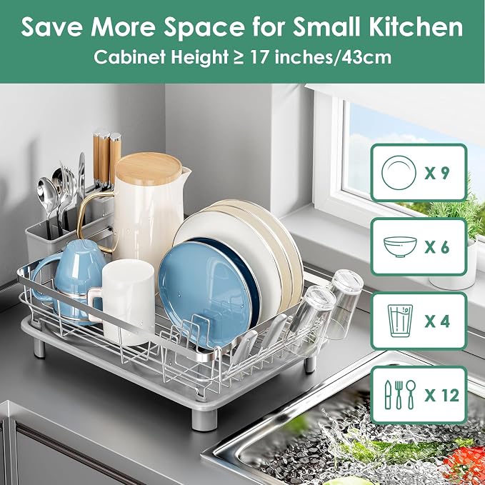 MOUKABAL Dish Drying Rack, Dish Rack, Stainless Steel Dish Racks - Image 4