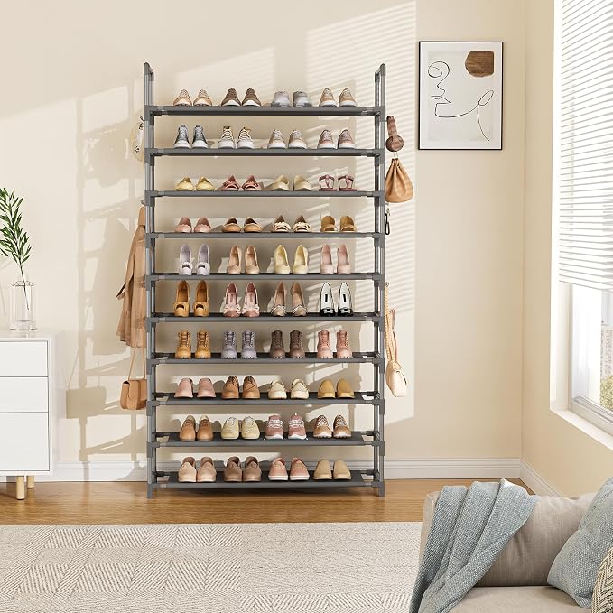 LANTEFUL Tall Shoe Rack 10 Tier Shoe Organizer Large Shoe Shelf - Image 7