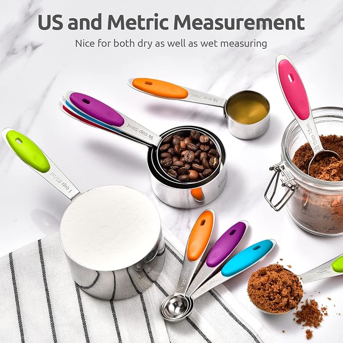 Measuring Cups : U-Taste 18/8 Stainless Steel Measuring Cups and Spoons Set of - Image 8