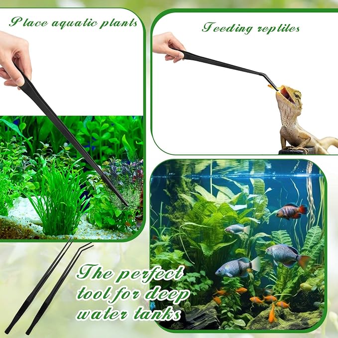 Lasnten 2 Pcs Extra Long Stainless Steel Reptile Feeding Tongs - Image 6