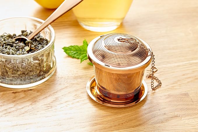 Tea Infuser Set of 2 with Tea Scoop & Drip Trays - Image 9