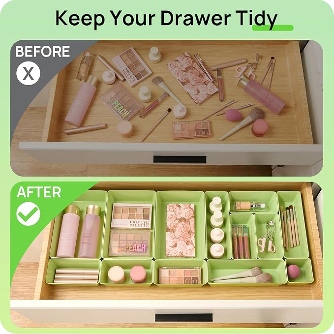Vtopmart 25 PCS Plastic Drawer Organizers Set, 4-Size Versatile Bathroom and - Image 3