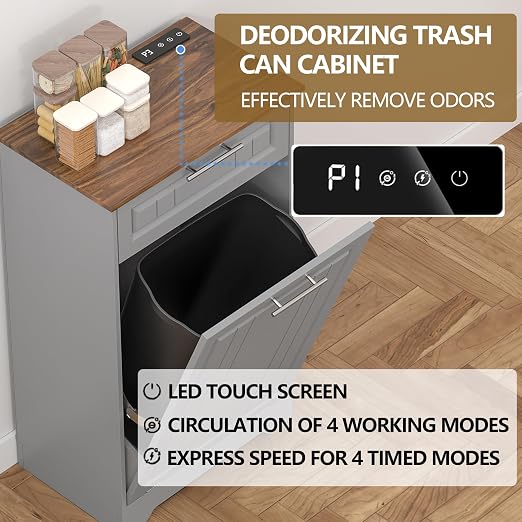 Single 10 Gallon Tilt Out Trash Can Cabinet - Image 2