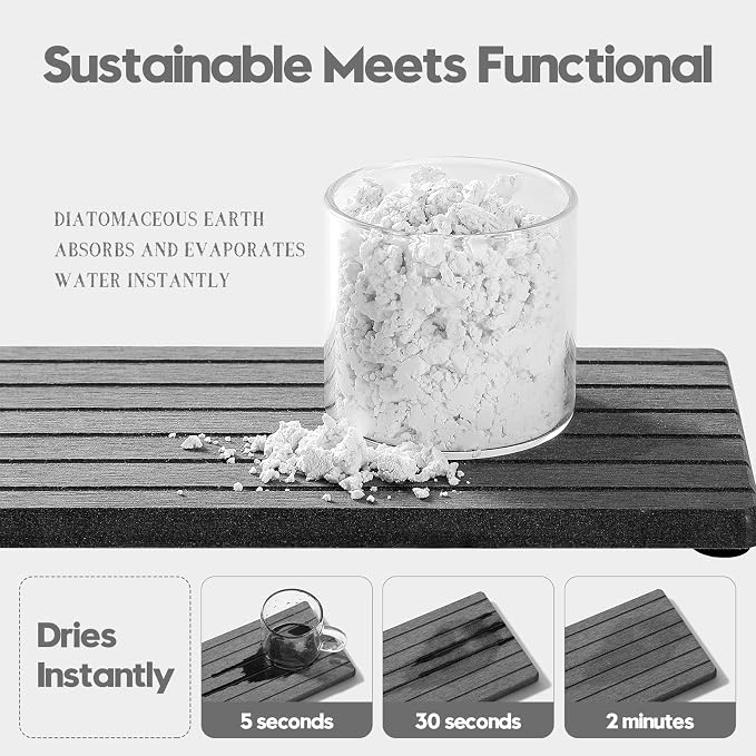 Razborci 2PCS Diatomite Water Absorbing Stone Drying Tray Mat - Image 3