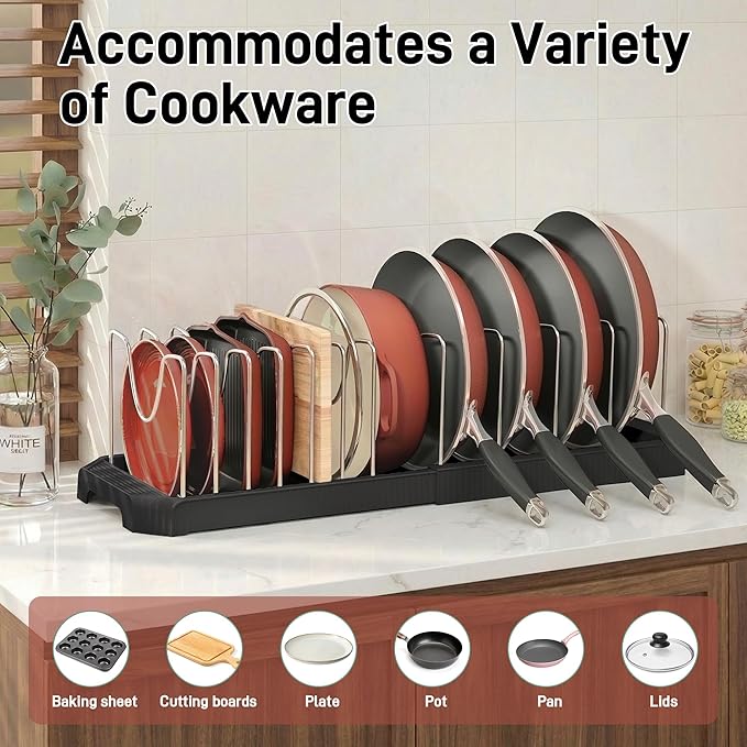 Pots and Pans Organizer for under Cabinet, Pan Pot Organizers inside Cabinet - Image 4