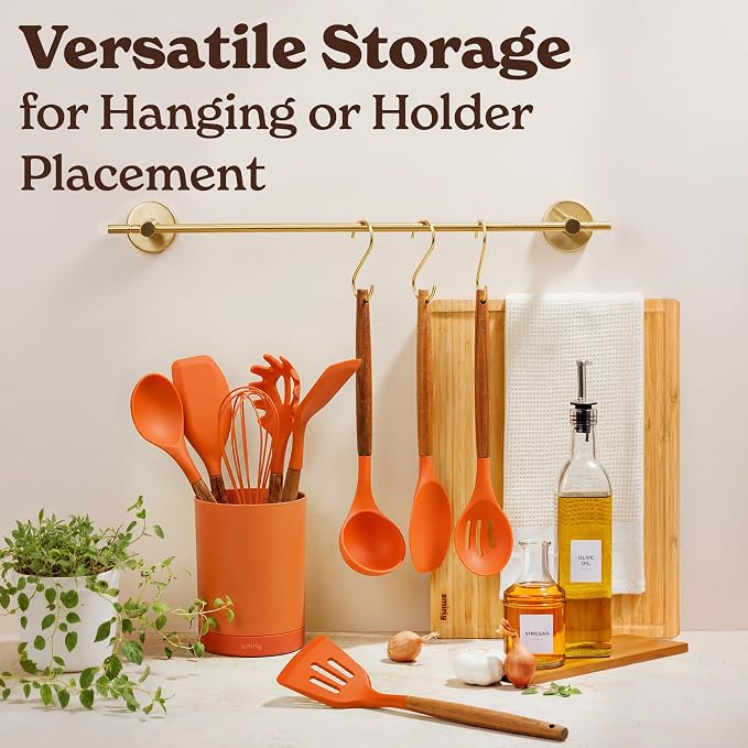 Silicone Kitchen Utensils Set & Holder: Cooking Utensils Set - Image 7