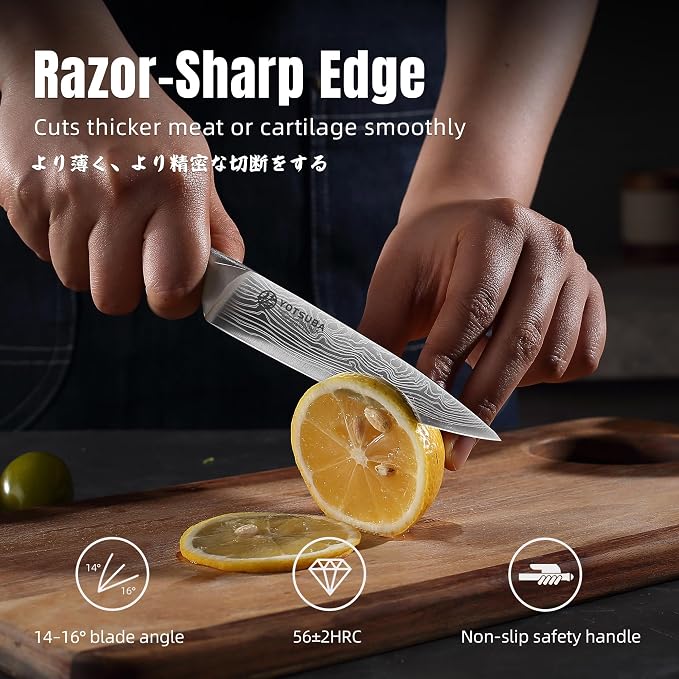 YOTSUBA Japanese Utility Knife, 5 Inch Petty Kitchen Knife, Forged High Carbon - Image 3