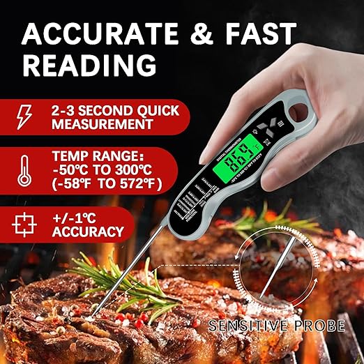 Meat Thermometer Digital，IP67 Waterproof Cooking Thermometer - Image 2