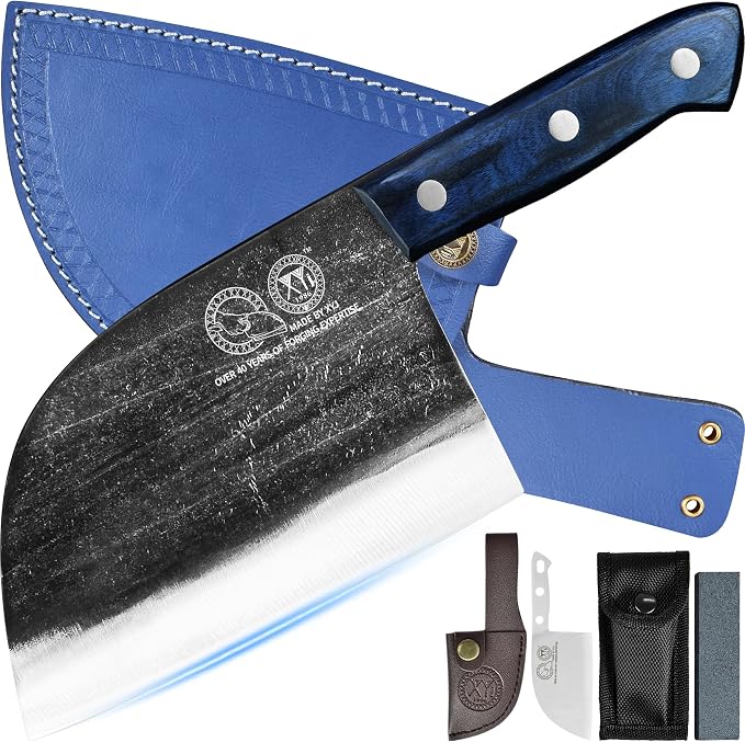XYJ Antique Forged Butcher Knives, Serbian-Style Chef's Knife by XYJ