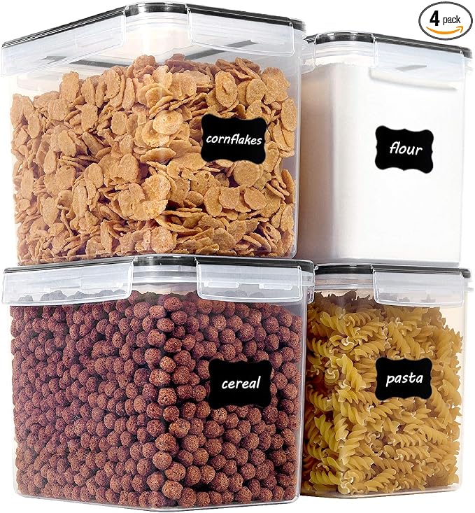 Vtopmart Food Storage Containers 3.3 quart / 3.6L, 4 Pieces BPA Free Plastic by Vtopmart
