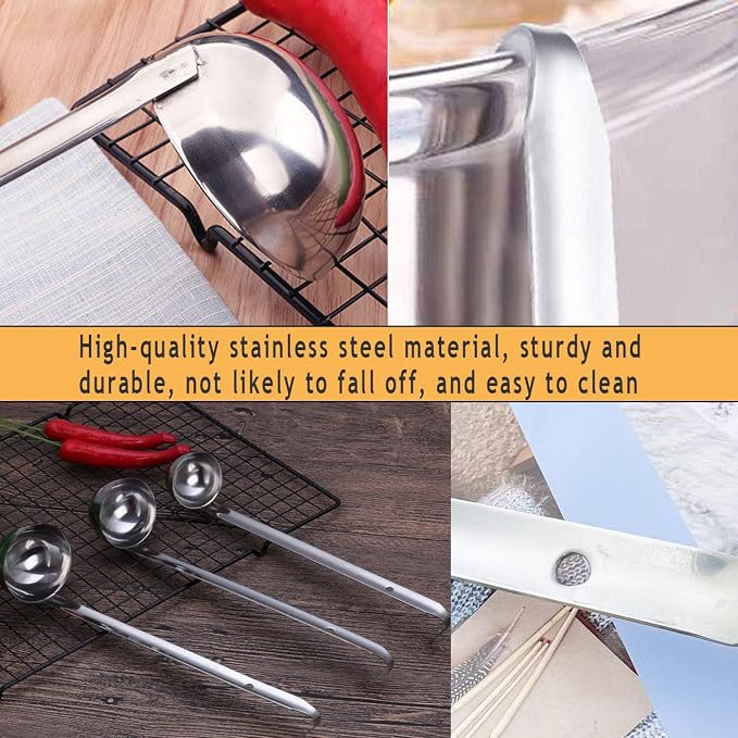 Markeny 4 Pieces Stainless Steel Soup Ladle Metal Handle Ladle - Image 8