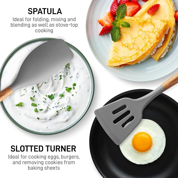 Zulay Kitchen Utensils Set Non-Stick Silicone Cooking Utensils Set - Image 5