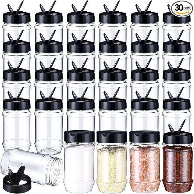 Mimorou 30 Pack Plastic Spice Jars by Mimorou