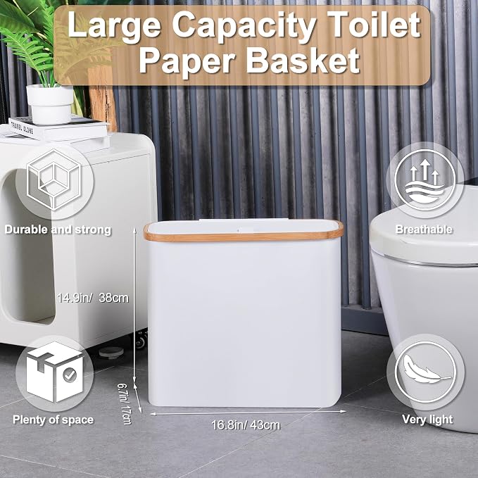 efluky Toilet Paper Basket 28L, Toilet Paper Holder - Image 2