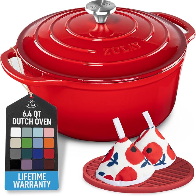 Zulay Kitchen 6.4QT Enameled Cast Iron Dutch Oven Pot by ZulayKitchen
