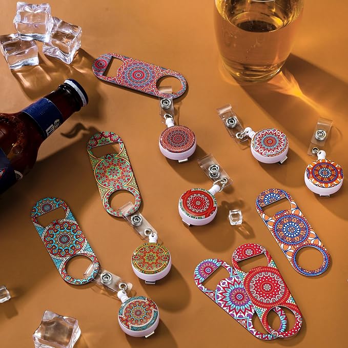 Irenare 6 Pcs Flat Bottle Openers Retractable Bar Keys - Image 6