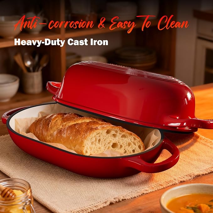 Enameled Cast Iron Sourdough Bread Oven, Dutch Oven, incl. Sourdough - Image 8
