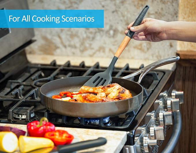 Silicone Cooking Utensils Set 6 Piece – Heat Resistant up to 480°F, BPA Free & - Image 6