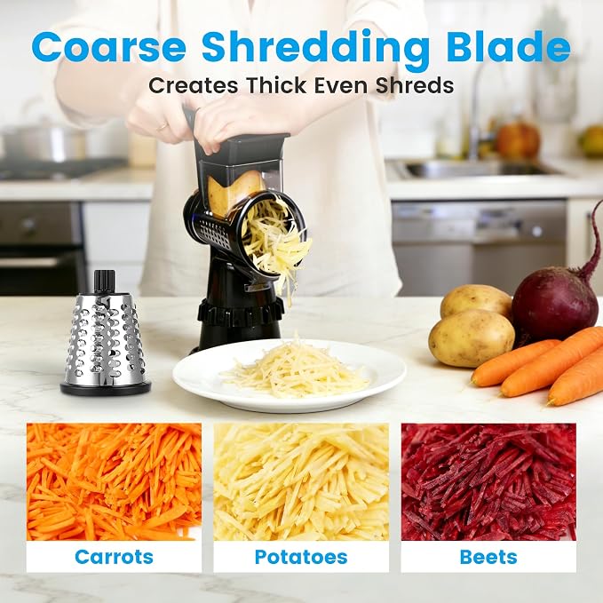 Rotary Cheese Grater Hand Crank, Vegetable Slicer - Image 6