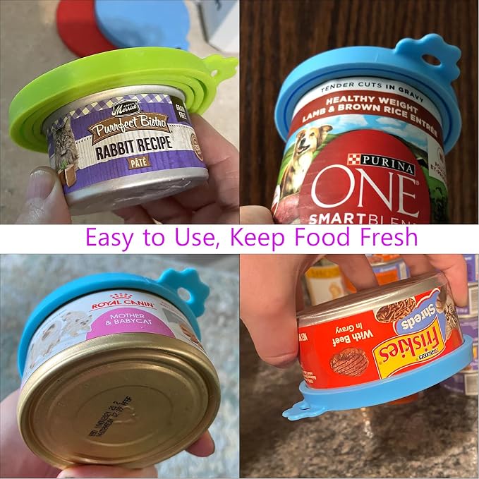 4 Pack Pet Food Can Cover Silicone Can Lids - Image 3