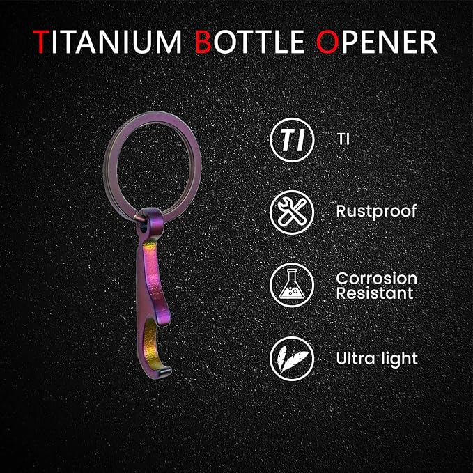 Titanium Bottle Opener, Small Keychain Beer Bottle Opener Can Opener - Image 2