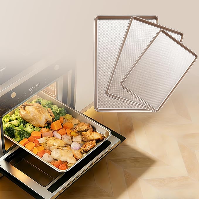 Baking Sheet Set of 3, Nonstick Heavy Duty Cookie Sheets - Image 6