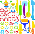 Dough Tools for Kids，40pcs Basic Dough Play Toys Includes Cutters, Rolling Pins by iShyan