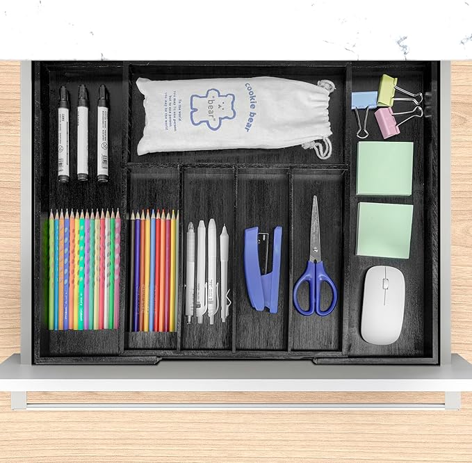 VaeFae Premium Bamboo Drawer Organizer, Expandable Silverware Drawer Organizer - Image 7