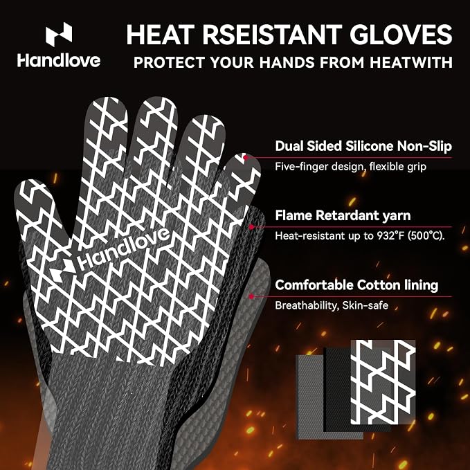 HandLove Aramid Heat Resistant BBQ Gloves – Grilling & Oven Gloves - Image 2