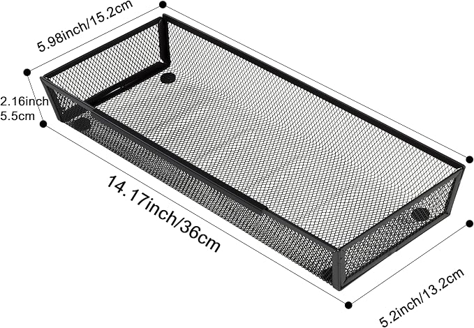 Mesh Tray Silverware Drawer Organizer Utensil Cutlery Tray Office Supplies - Image 2